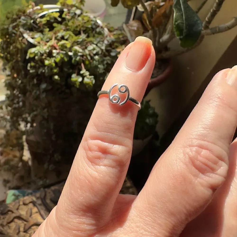 Cancer Sterling Silver Toe Ring - Picture 3 of 5